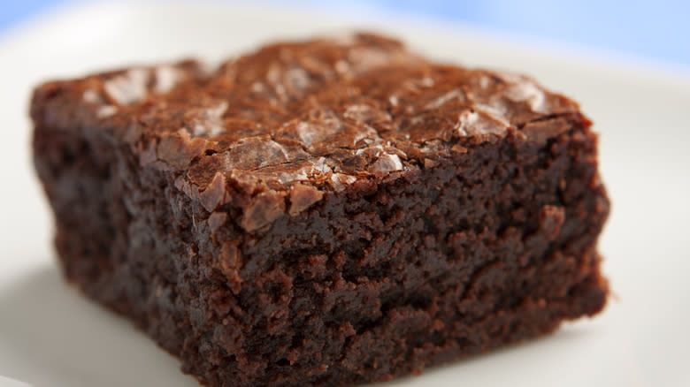 A moist brownie slice