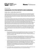 Canadian Utilities Year End Earnings (CNW Group/CU Inc.)