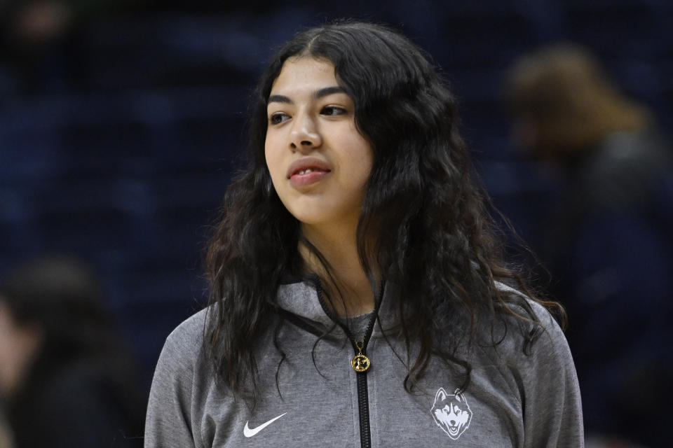 Jana El Alfy won&#39;t play for UConn this year after her Achilles injury. (AP Photo/Jessica Hill)