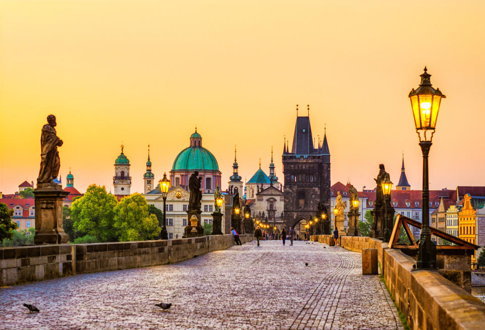 The Charles Bridge in Prague in the morning