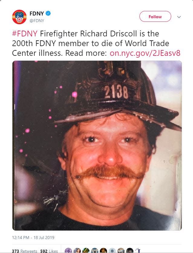 Two hundred New York City firefighters who responded at Ground Zero during the September 11th terrorist attack have died due to complications from illnesses linked to the World Trade Center.