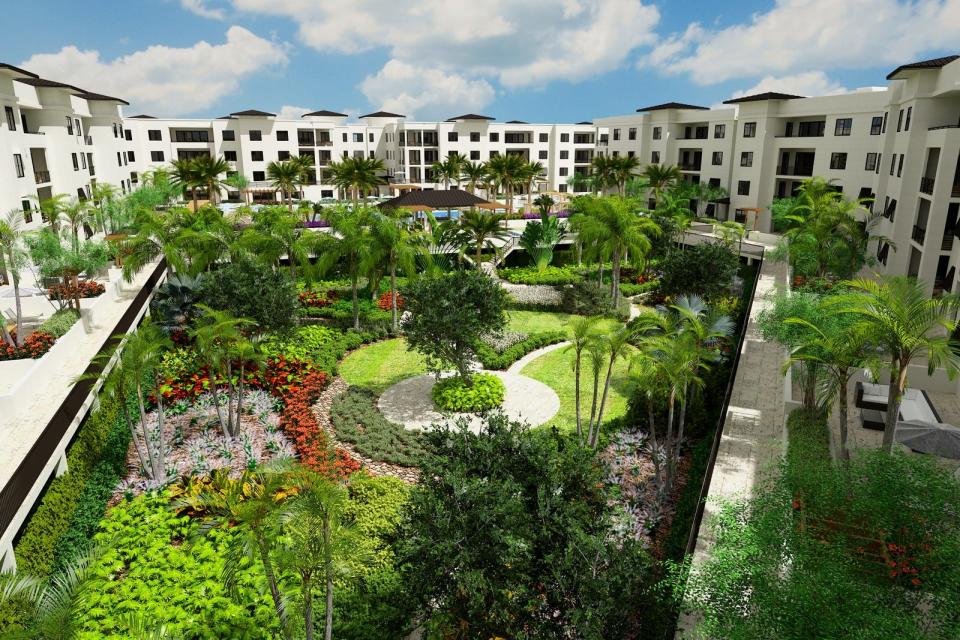 The Ronto Group’s amenity rich resort lifestyle at its Eleven Eleven Central community will showcase a 20,400-square foot lushly landscaped Courtyard Park set ten-feet below the amenity pool deck at actual ground level.