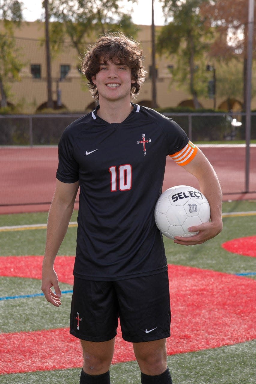 Matthew White has a 4.41 GPA at Brophy, where he's scored 13 goals this season.