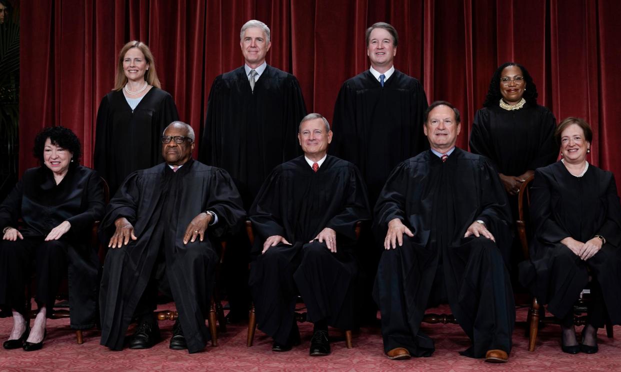 <span>Members of the current US supreme court sit for a group portrait in Washington DC on 7 October 2022.</span><span>Photograph: J Scott Applewhite/AP</span>