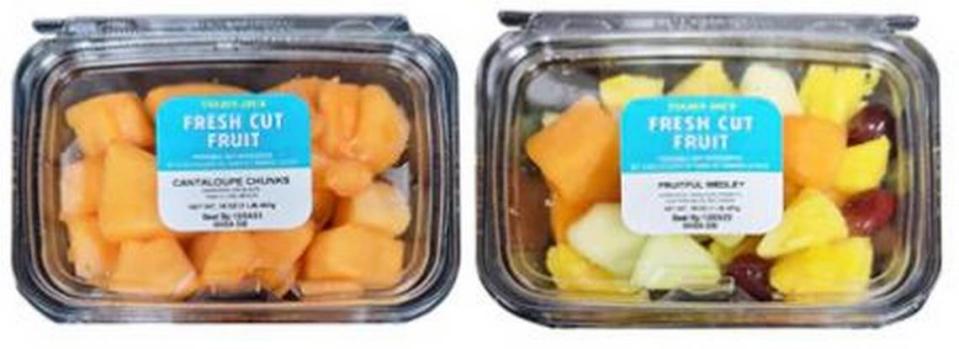 The recalled Trader Joe’s fruit products with cantaloupe.