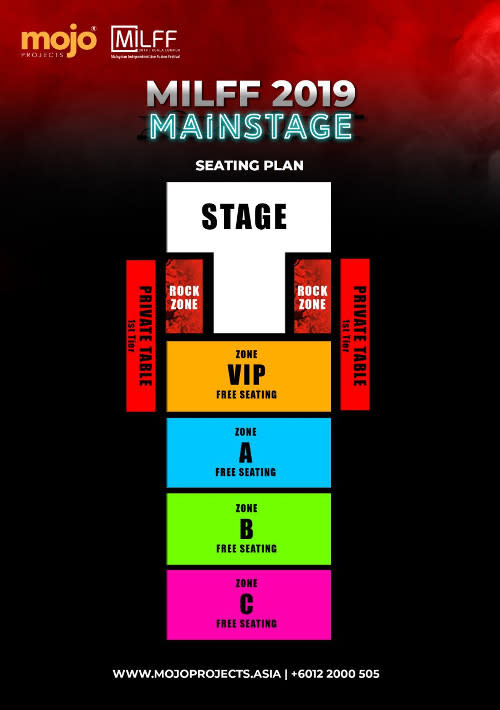  The seating plan for MILFF 2019.