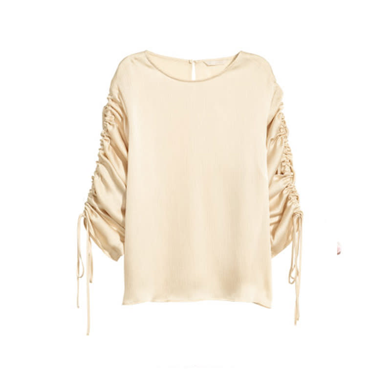 <a rel="nofollow noopener" href="http://rstyle.me/n/crnmr2chdw" target="_blank" data-ylk="slk:Blouse with Drawstrings, H&M, $20;elm:context_link;itc:0;sec:content-canvas" class="link ">Blouse with Drawstrings, H&M, $20</a>