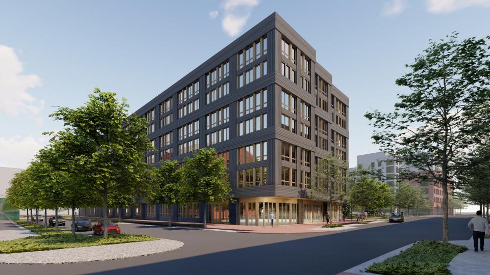 Buccini-Pollin Group plans a 162-unit, 7-story apartment building at the current site of Constitution Yards beer garden, at 308 Justison St. in Wilmington. Constitution Yards will move to an undetermined riverfront site.