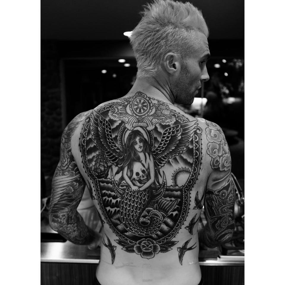 Adam Levine’s Whole Back Tattoo