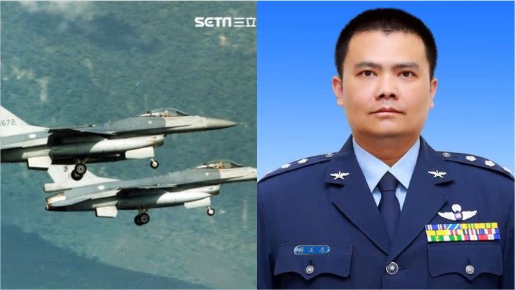  針對飛官蔣正志（上）的失事主因，空軍說明「與單雙座並無絕對關係」。（資料照／記者邱榮吉攝影、國防部提供）