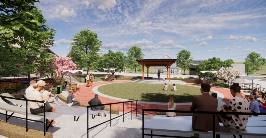A rendering of the LeClaire City Center Plaza.