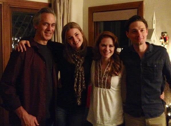 “@EmilyVanCamp @SarahDrewGreys @gregorythesmith Dear 'old’ friends I’ve had the privilege to watch grow up!” - Tom Amandes, Emly Van Camp, Sarah Drew Greys, and Gregory Smith (“Everwood”) 