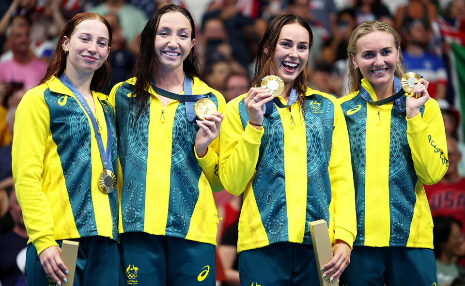 Mollie O'Callaghan, Lani Pallister, Brianna Throssell and Ariarne Titmus.