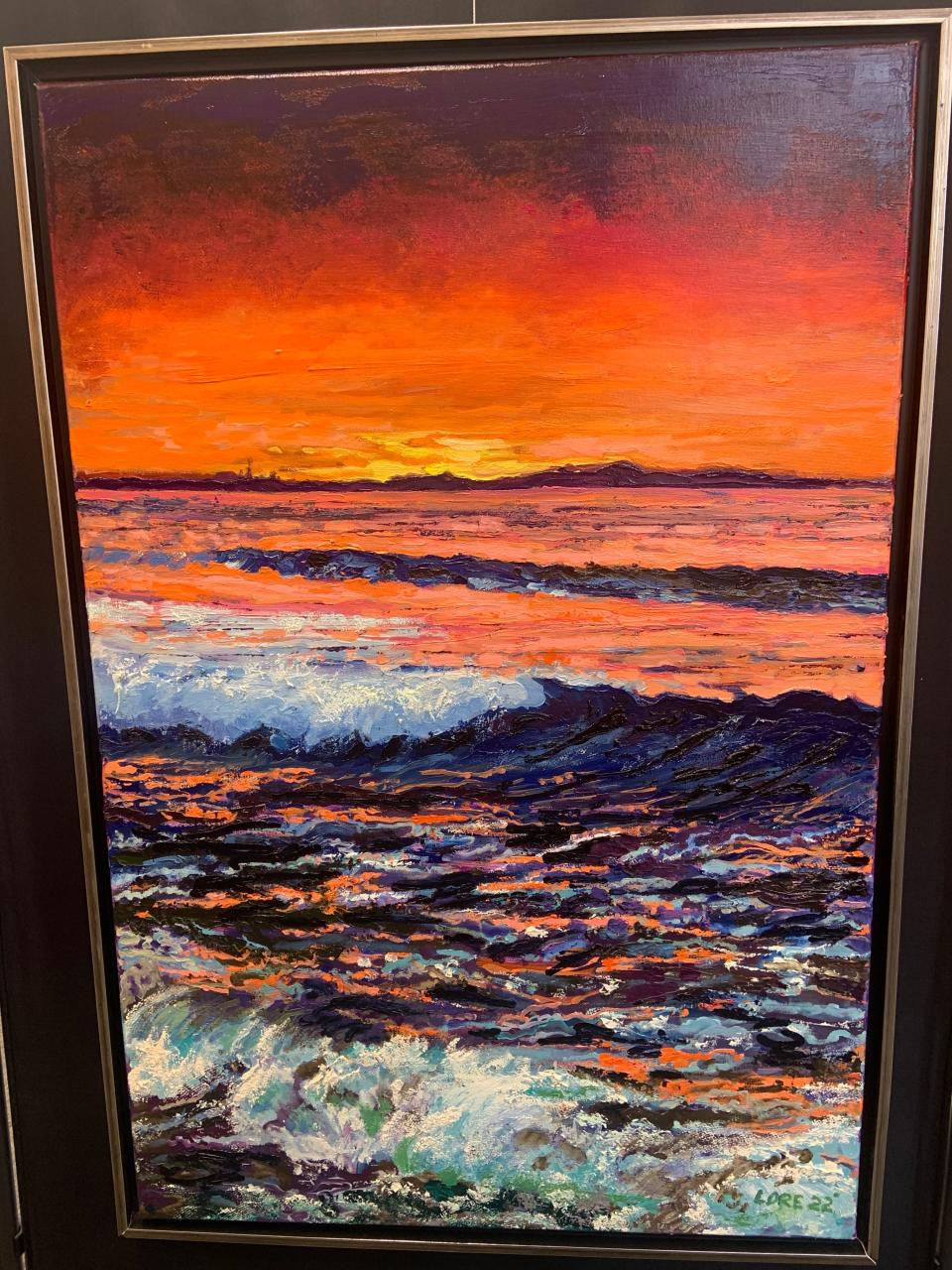 One of Mark Lore's paintings, "Firewater," on display in the exhibit "The First 50 Years," which will run through May 26 at the Gardner Museum.