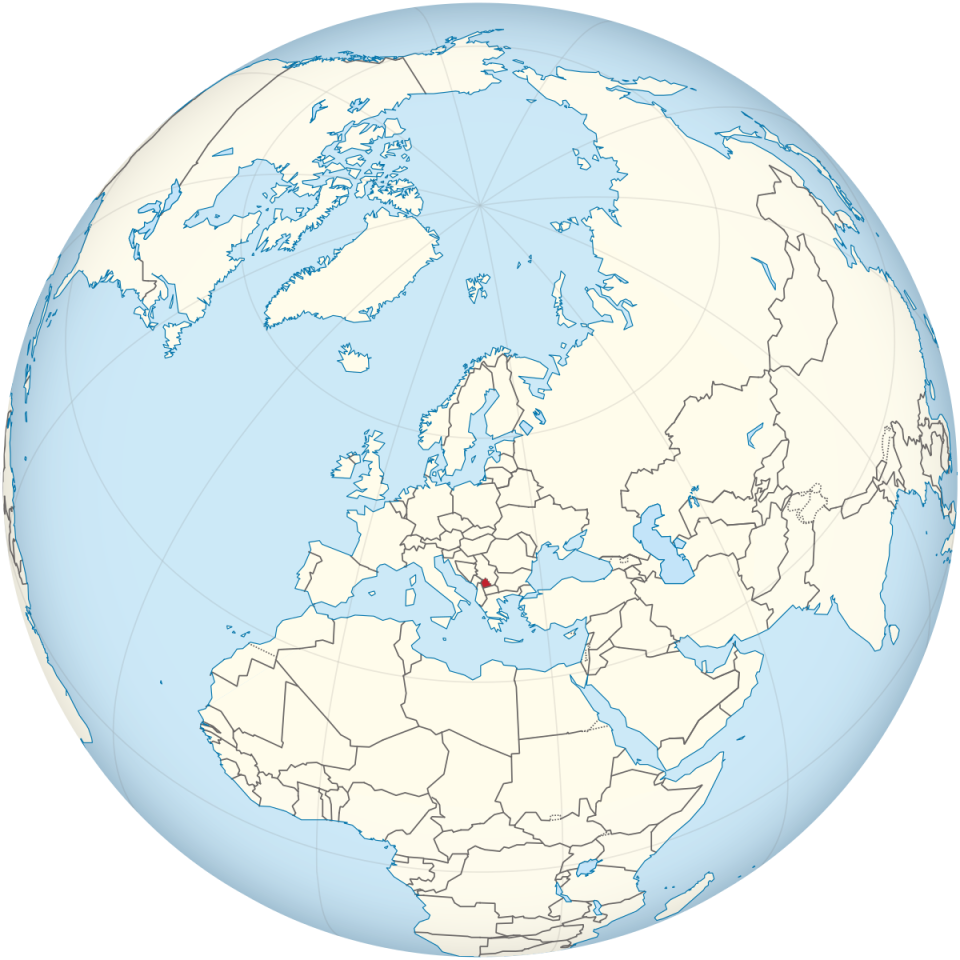 Kosovo on the globe (Europe centered).svg