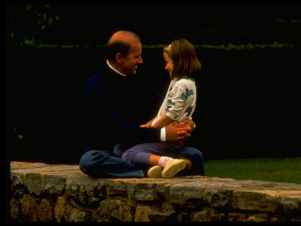 Joe Biden with daughter Ashley as a young girl