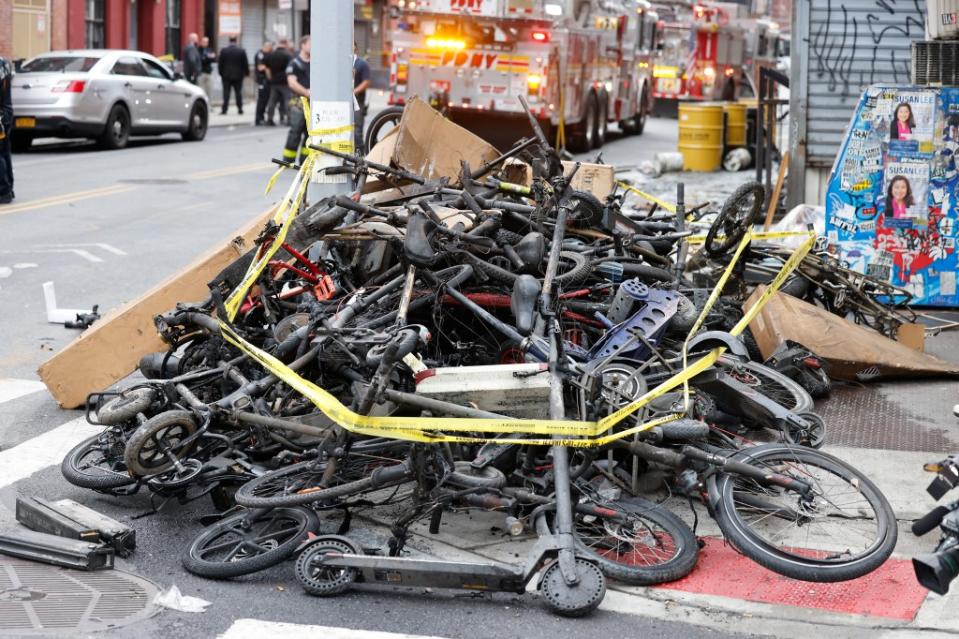 The FDNY continues to crack down on illegal shops selling and repairing e-bikes and scooters without meeting new safety standards. Kevin C. Downs for NY Post