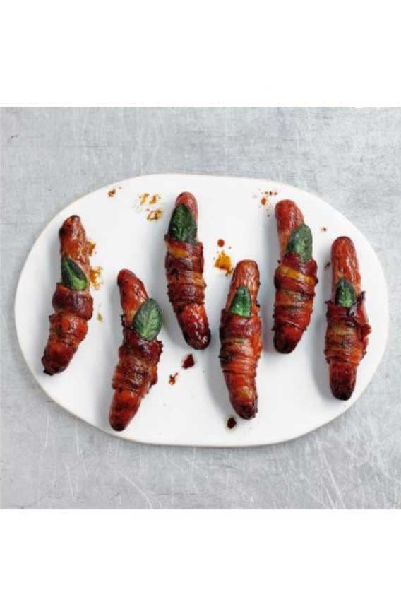 Waitrose & Partners No.1 Free Range Pork Chipolatas Wrapped in Air Dried Bacon with Sage Leaf