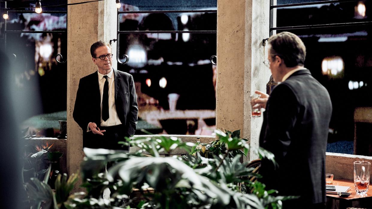 Nicholas Elliott (Damian Lewis) and Kim Philby (Guy Pearce) in A Spy Among Friends 