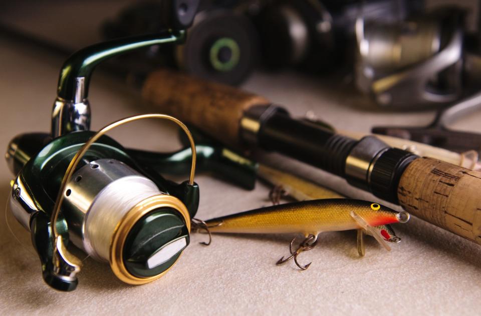 close up of different fishing tackle