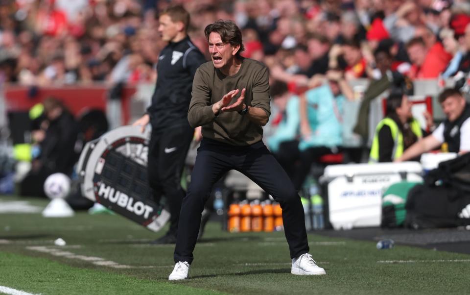 Brentford manager Thomas Frank during the Premier League match between Brentford FC and Fulham FC at Brentford Community Stadium on May 4, 2024 in Brentford, England