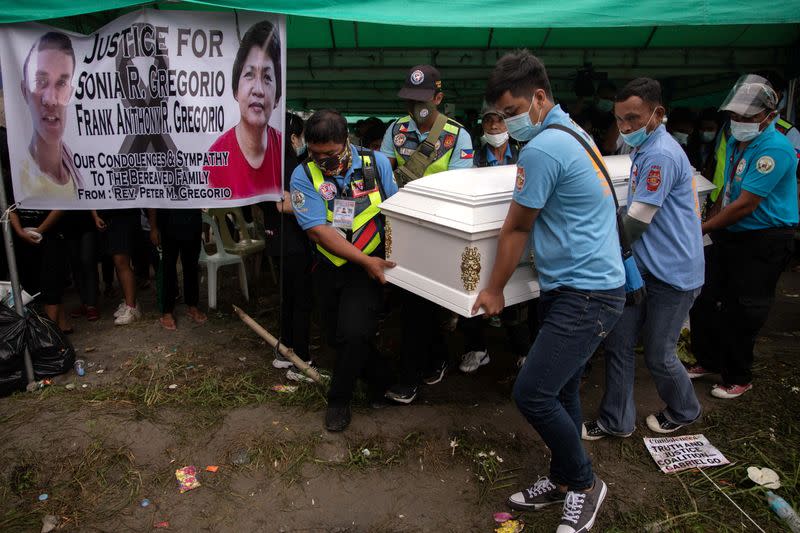 Family buries Filipino mother and son shot by police over noise