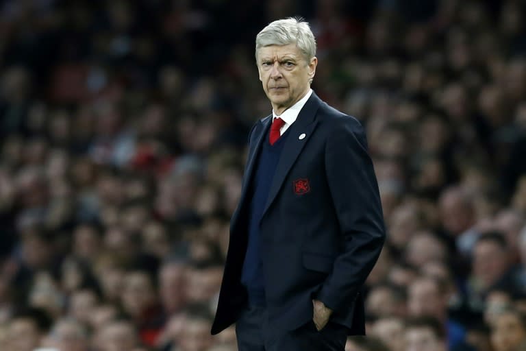 Arsenal's French manager Arsene Wenger looks on from the touchline during the English FA cup quarter final match between Arsenal and Lincoln City at The Emirates Stadium in London on March 11, 2017