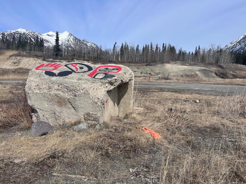 Site of the Chooutla Indian Residential School in Carcross, Yukon, in May 2023. The school building was demolished in 1993. (Leslie Amminson/CBC - image credit)