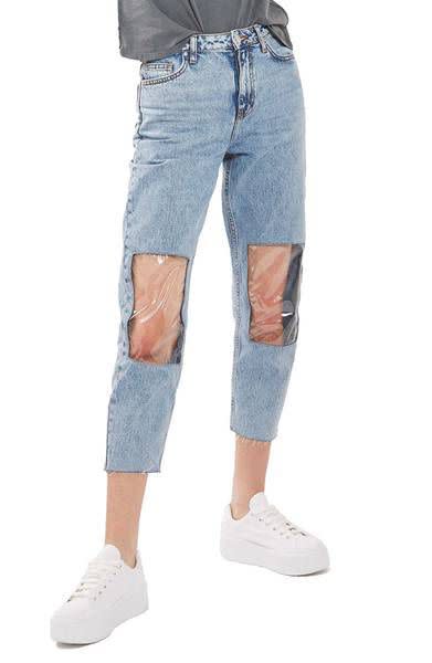 Topshop's "clear knee mom jeans"