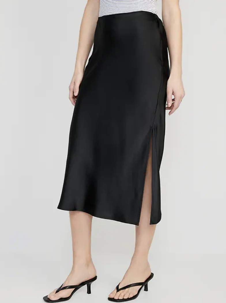 Satin Midi Slip Skirt (Photo via Old Navy)