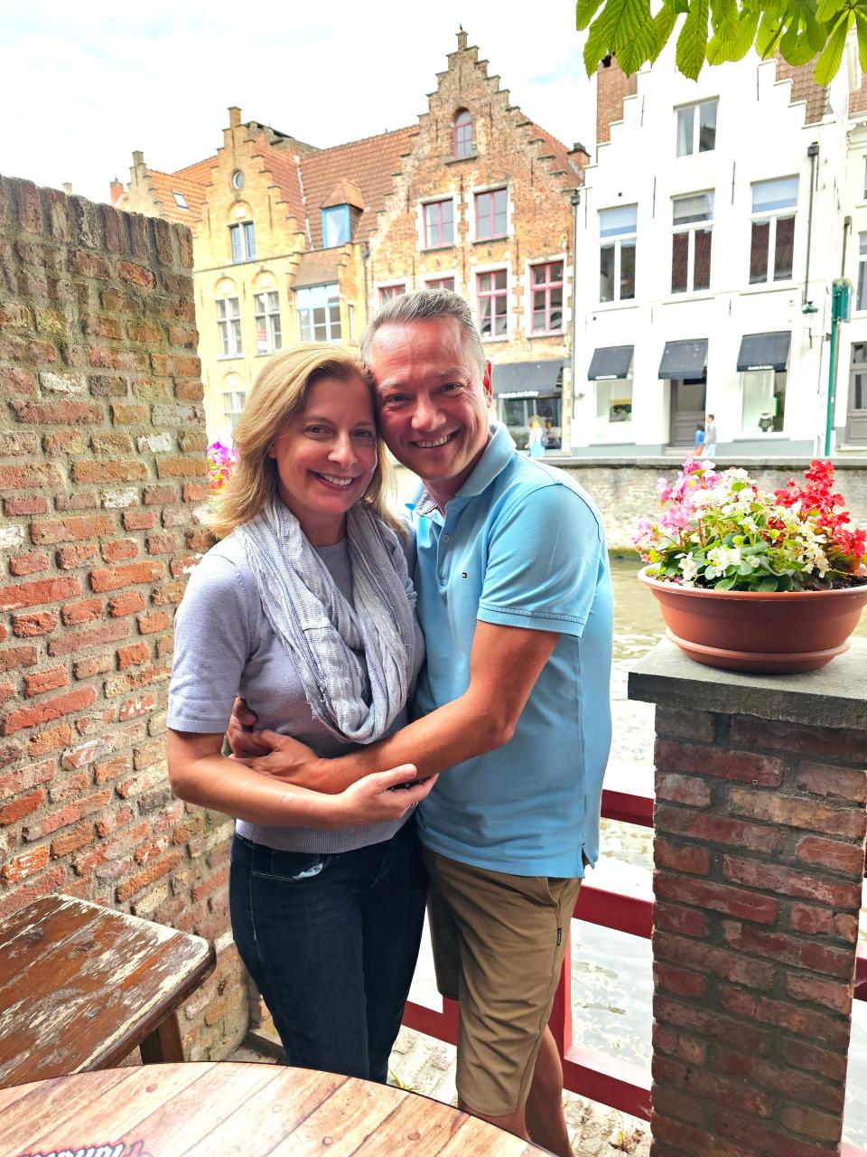 Kelly and Janick during their first date in Bruges.