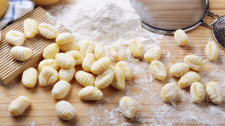 homemade gnocchi on table