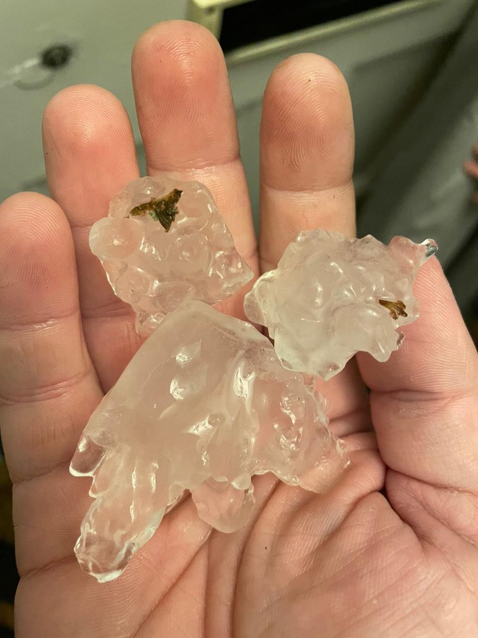 Carl Walker said golf ball-sized hailstones rained down across the island on Wednesday night (Supplied)