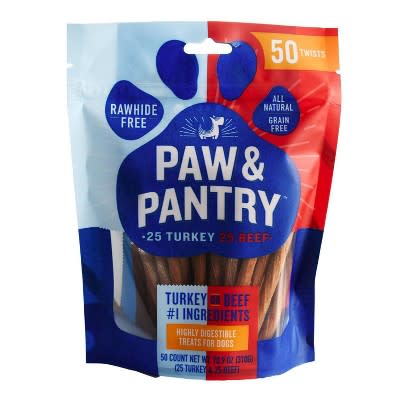 5) Paw & Pantry Twist Variety Pack Turkey and Beef