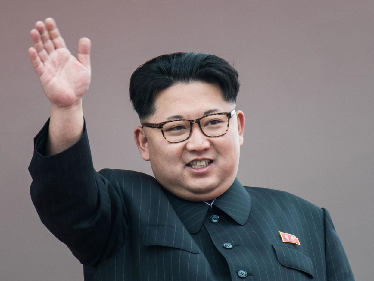 Kim Jong-un was said to be especially enthusiastic about the Chicago Bulls and a good basketball player, despite being only 5ft 6in tall and slightly overweight: ED JONES/AFP/Getty Images