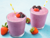 <p>For smoothies, frozen fruit is always best: It blends up thicker than fresh fruit and gives you a <em>really</em> cold smoothie to sip. We chose strawberries, blackberries, raspberries, and bananas to be our base, but any combo of fruit is great. </p><p>Get the <strong><a href="https://www.delish.com/cooking/recipe-ideas/a24892347/how-to-make-a-smoothie/" rel="nofollow noopener" target="_blank" data-ylk="slk:Triple Berry Smoothie recipe;elm:context_link;itc:0;sec:content-canvas" class="link ">Triple Berry Smoothie recipe</a></strong>.</p>