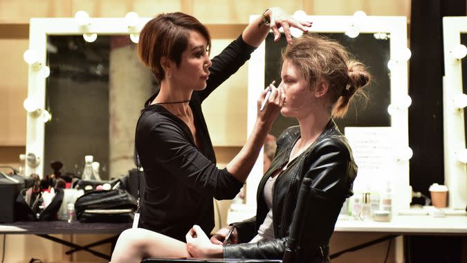 SYDNEY / AUSTRALIA - 20 May: Models, stylists, makeup artists get prepared for show before Raffles International Showcase at Mercedes Benz Fashion Week Australia on 20 May 2016 in Carriageworks Sydney.