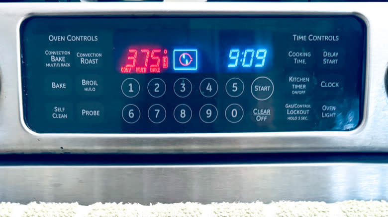 oven temperature display setting