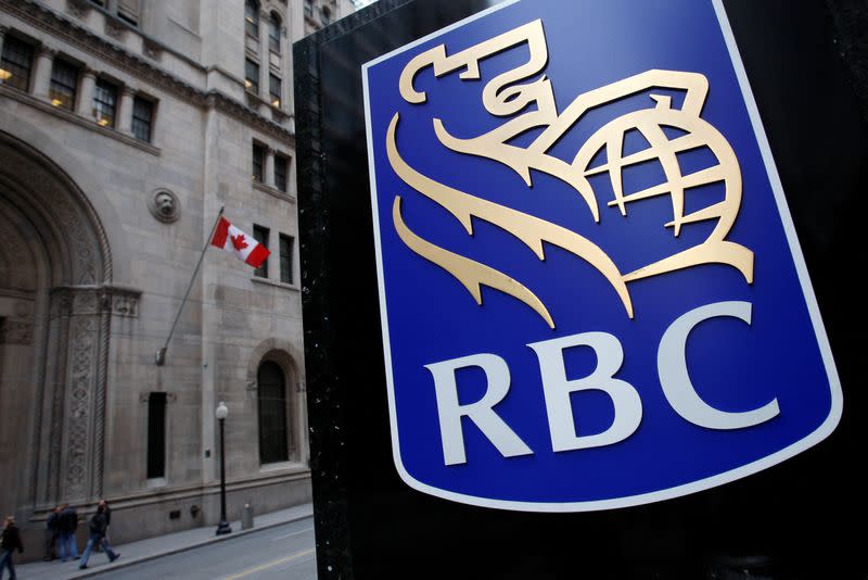 FILE PHOTO: Royal Bank of Canada logo is seen at a branch in Toronto