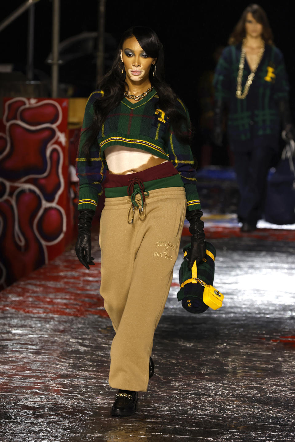 Model Winnie Harlow walks in the Tommy Hilfiger Fall 2022 collection show during Fashion Week, Sunday, Sept. 11, 2022, in New York. (AP Photo/Jason DeCrow)