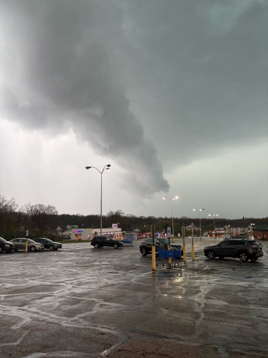 Storm clouds in Kent Gabe's parking lot