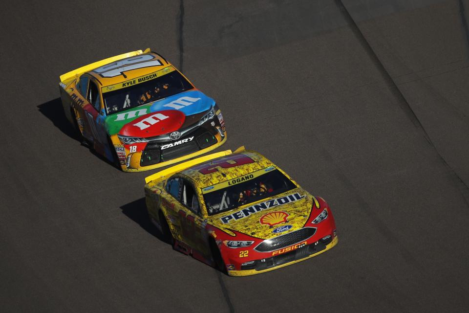 Joey Logano and Kyle Busch are joining Jimmie Johnson and Carl Edwards in Homestead. (Getty)