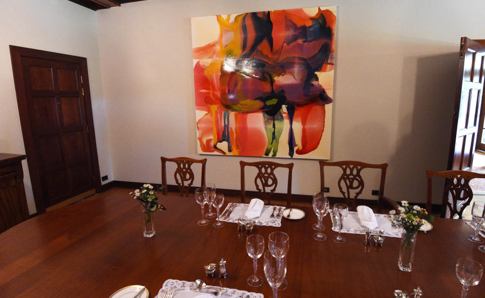 The dining room at The Lodge in Canberra on Monday, Jan. 25, 2016. (AAP Image/Mick Tsikas)