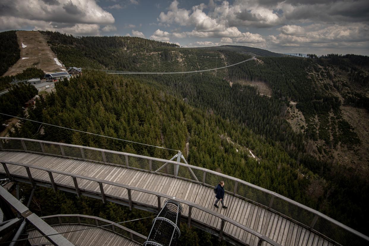 Sky Bridge 721 in the Czech Republic, the world's longest pedestrian suspension bridge