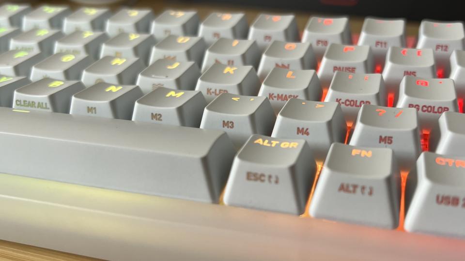 close up on Cherry XTRFY K5V2 keycaps across macro keys