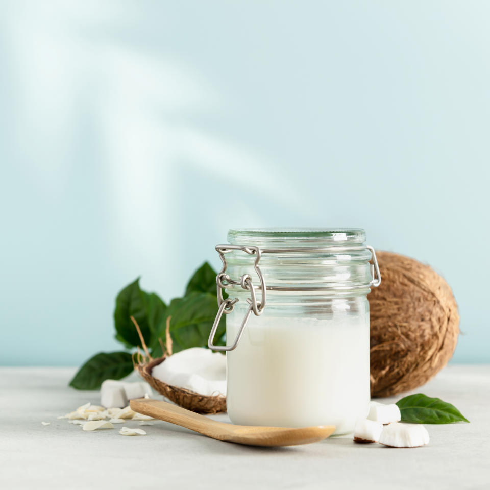 coconut oil in a mason jar