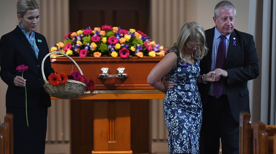 Mark and Faye Leveson laid their son to rest after an agonising 10 year wait. Source: AAP