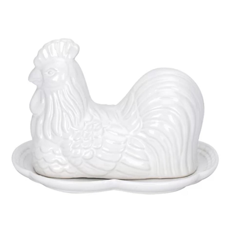 rooster kitchen decoration butter dish