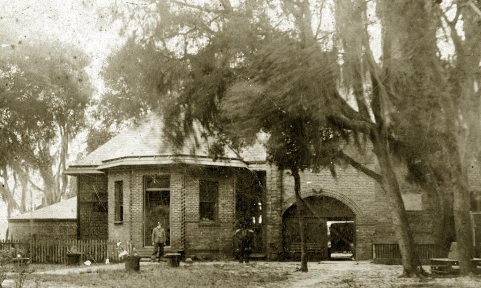 This photograph, circa 1898, shows the Water Works building shortly after completion.