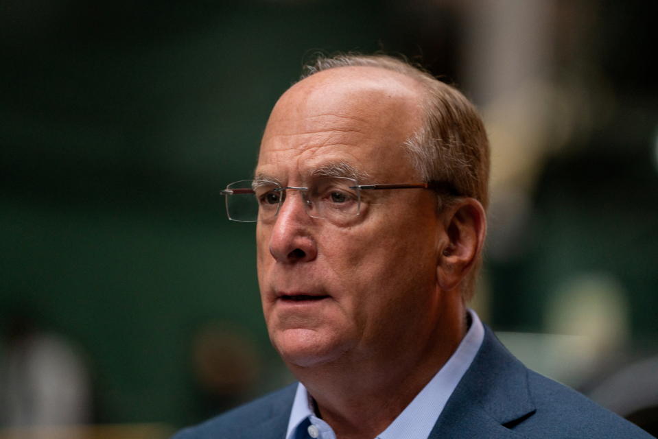 Larry Fink, Chairman and CEO of BlackRock, arrives at the DealBook Summit in New York City, U.S., November 30, 2022.  REUTERS/David 'Dee' Delgado